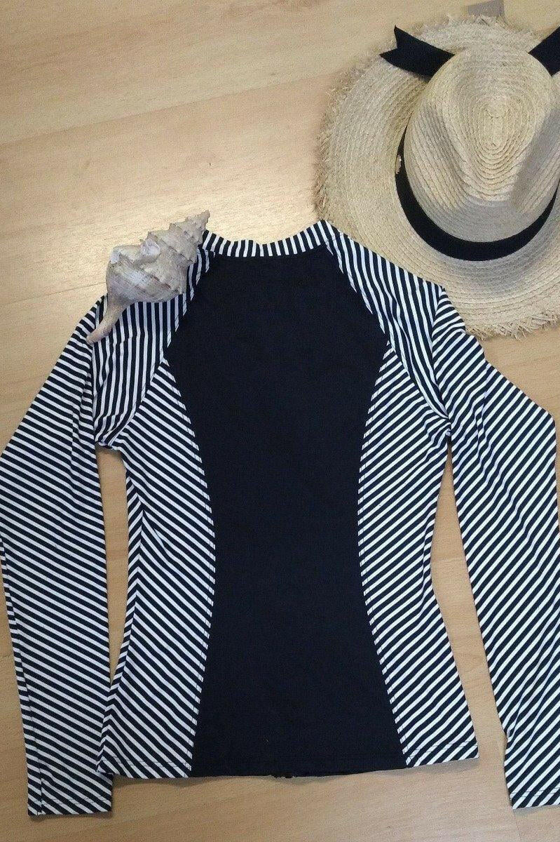 Niptuck TO5283PKTS Rash Top Black with Torino Stripes.