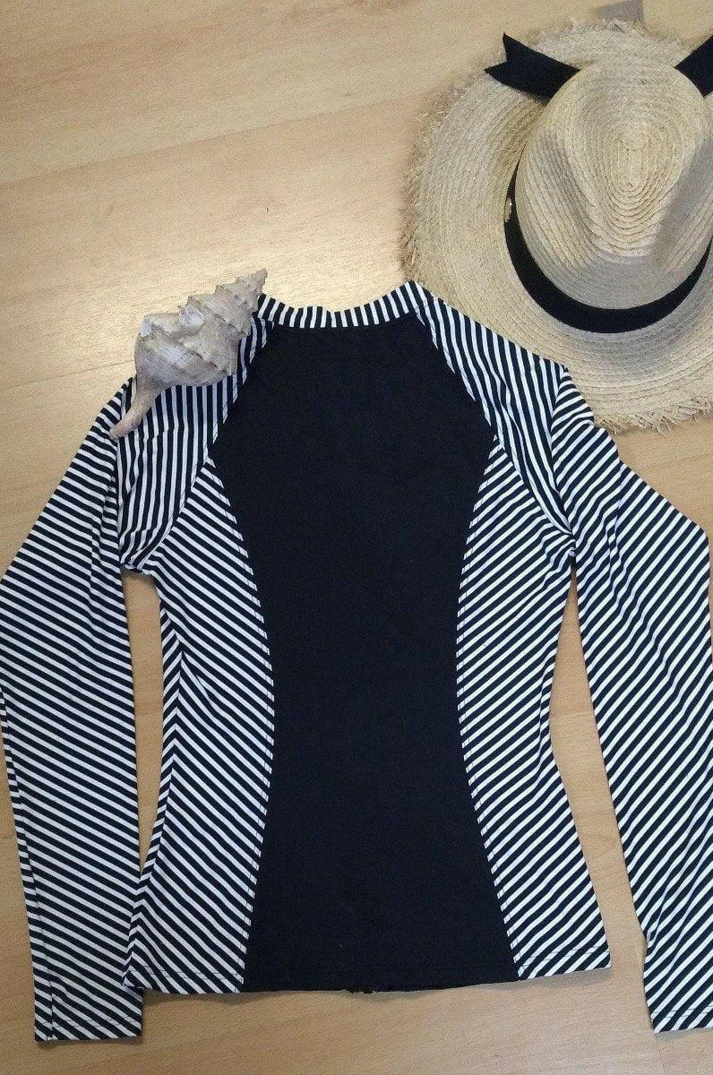 Niptuck TO5283PKTS Rash Top Black with Torino Stripes.