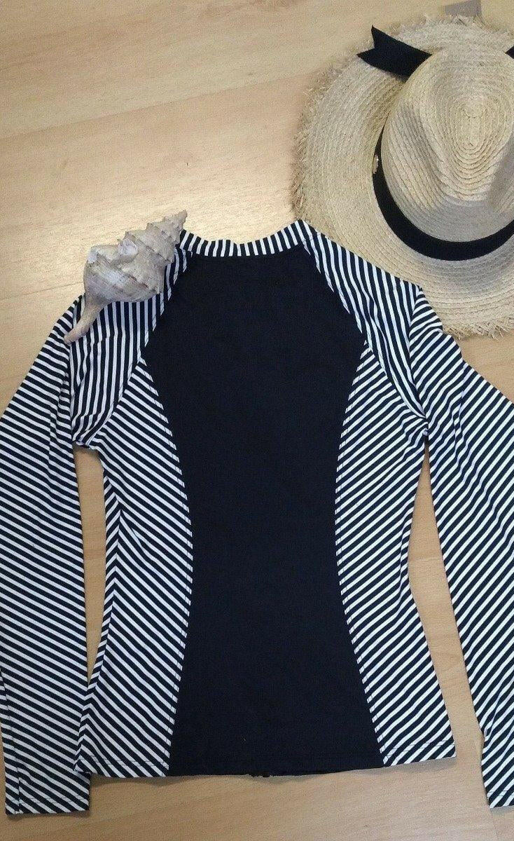 Niptuck TO5283PKTS Rash Top Black with Torino Stripes.