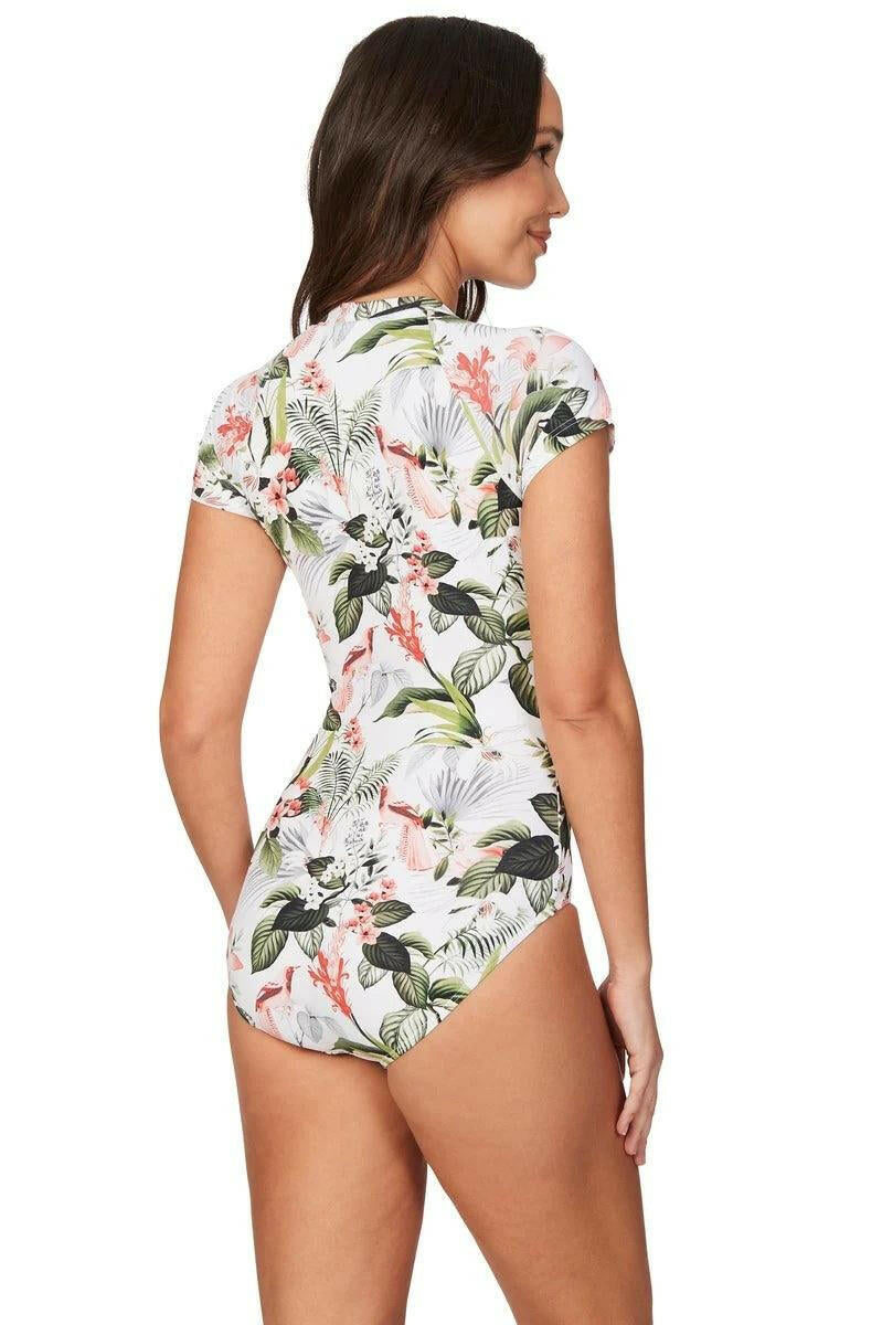 Niptuck White Isle of Waimea Una SunSafe Surf Suit.