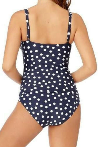N33345 Niptuck Tankini Singlet Navy Polka Dot Multi Fit.