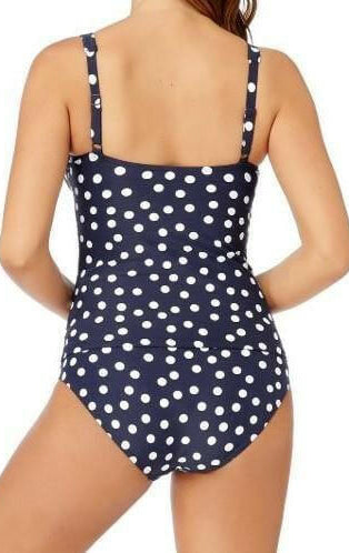 N33345 Niptuck Tankini Singlet Navy Polka Dot Multi Fit.