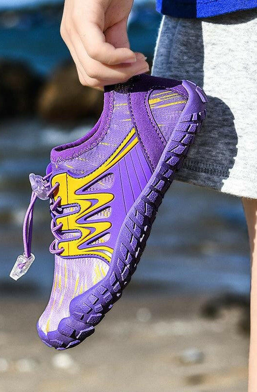 Aqua Shoes for Kids - Neoprene Non Slip Rubber Sole Beach Shoes - Mauve.