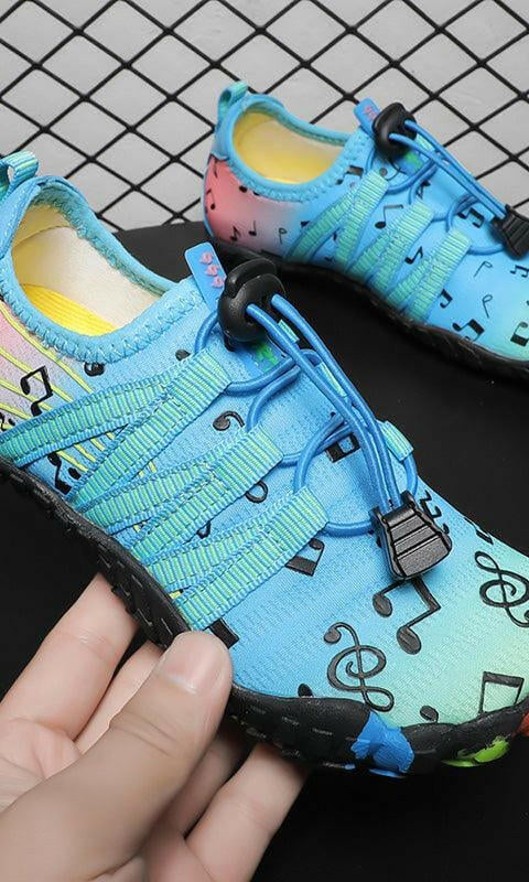 Aqua Shoes for Kids - Neoprene Non Slip Rubber Sole Beach Shoes - Music Notes.