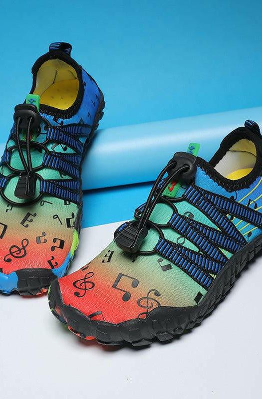 Aqua Shoes for Kids - Neoprene Non Slip Rubber Sole Beach Shoes - Music Notes.