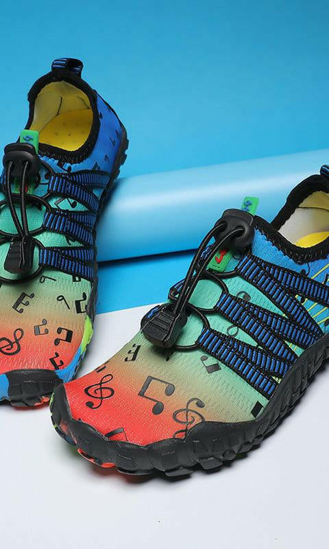Aqua Shoes for Kids - Neoprene Non Slip Rubber Sole Beach Shoes - Music Notes.
