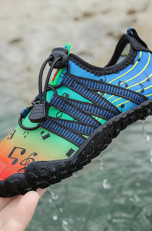 Aqua Shoes for Kids - Neoprene Non Slip Rubber Sole Beach Shoes - Music Notes.