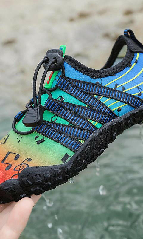 Aqua Shoes for Kids - Neoprene Non Slip Rubber Sole Beach Shoes - Music Notes.