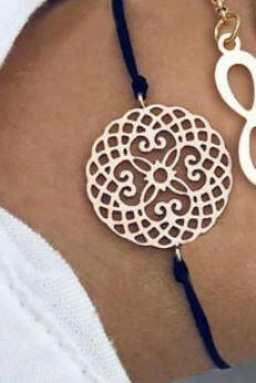 Lotus Moon Copper Plated Boho Chain Bracelet.