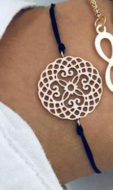 Lotus Moon Copper Plated Boho Chain Bracelet.