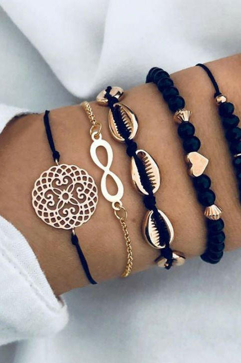 Lotus Moon Copper Plated Boho Chain Bracelet.