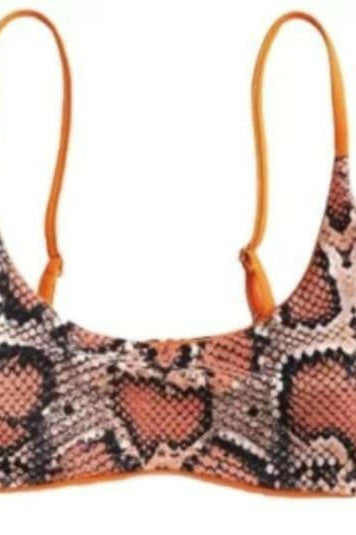 Brazilian Bikini Top Snake Print Reversible.