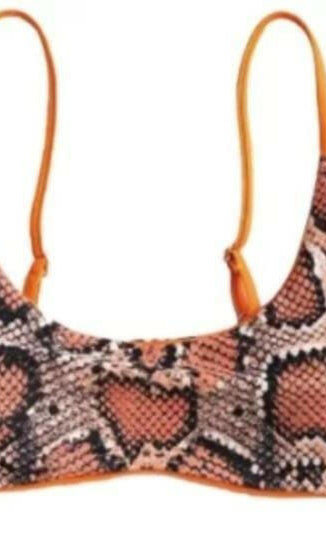 Brazilian Bikini Top Snake Print Reversible.
