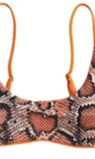 Brazilian Bikini Top Snake Print Reversible.