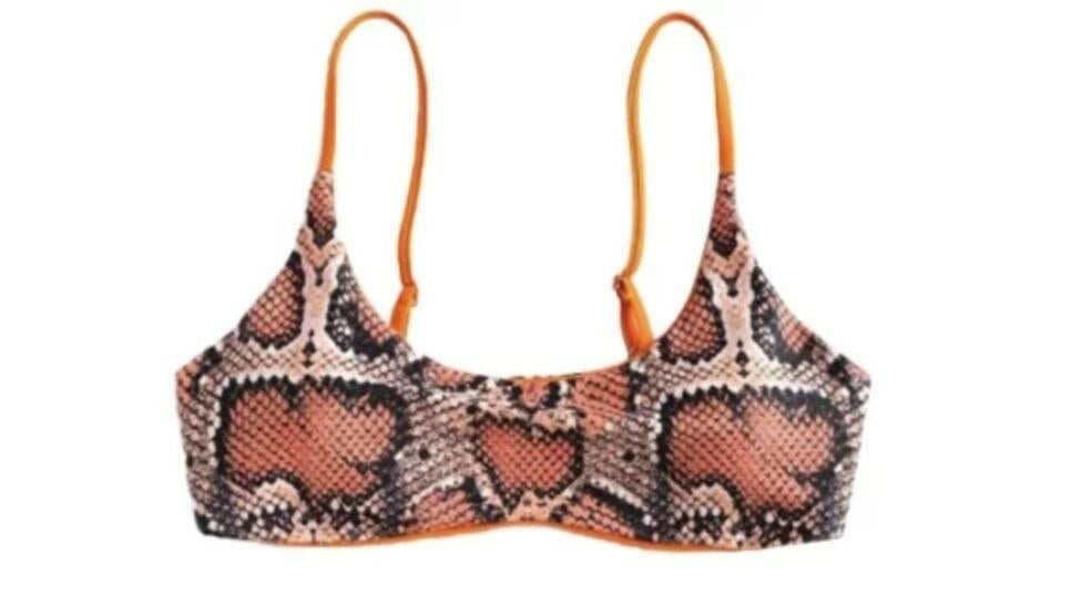 Brazilian Bikini Top Snake Print Reversible.