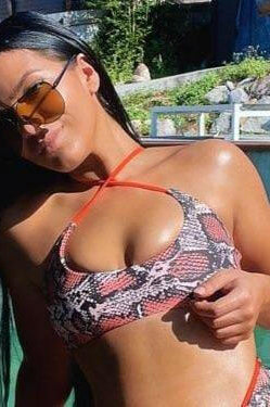 Brazilian Bikini Top Snake Print Reversible.