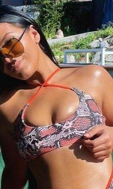 Brazilian Bikini Top Snake Print Reversible.