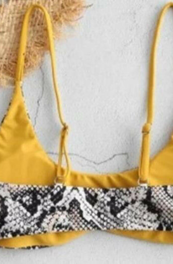 Brazilian Bikini Top Snake Print Reversible.