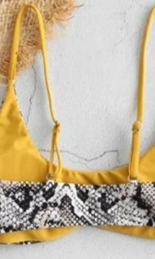 Brazilian Bikini Top Snake Print Reversible.