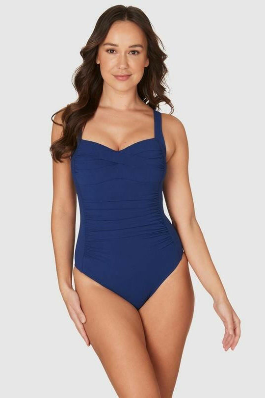Multi fit Ruched Front One Piece - Teal-Navy-Black.