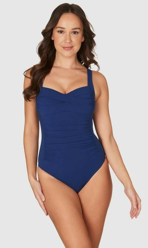 Multi fit Ruched Front One Piece - Teal-Navy-Black.