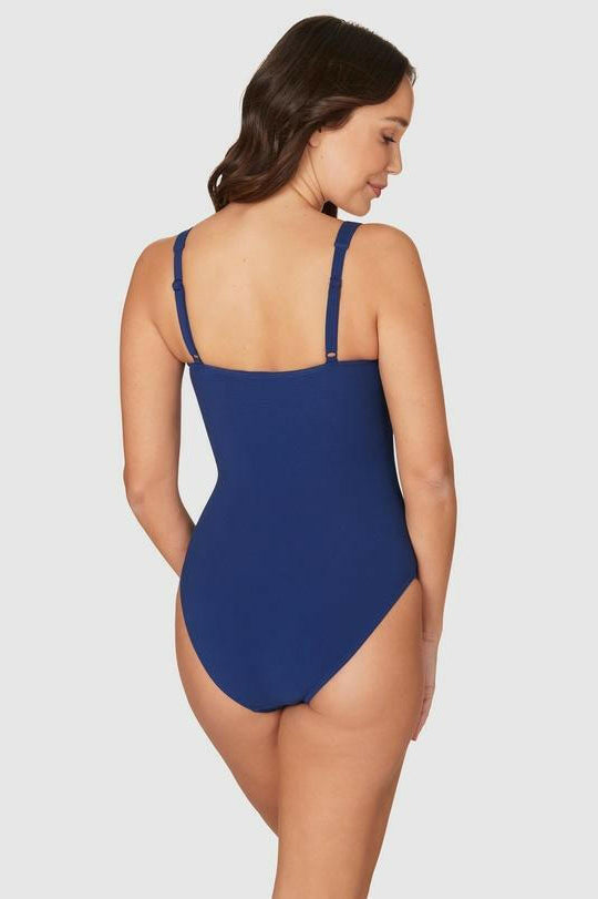 Multi fit Ruched Front One Piece - Teal-Navy-Black.