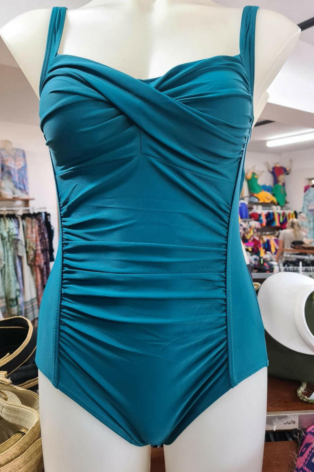 Multi fit Ruched Front One Piece - Teal-Navy-Black.