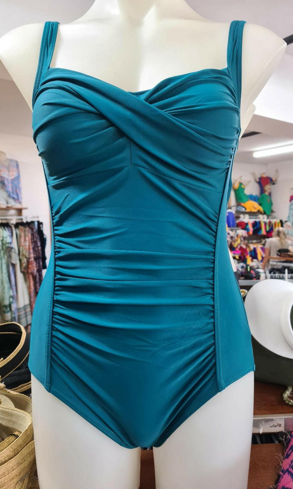 Multi fit Ruched Front One Piece - Teal-Navy-Black.
