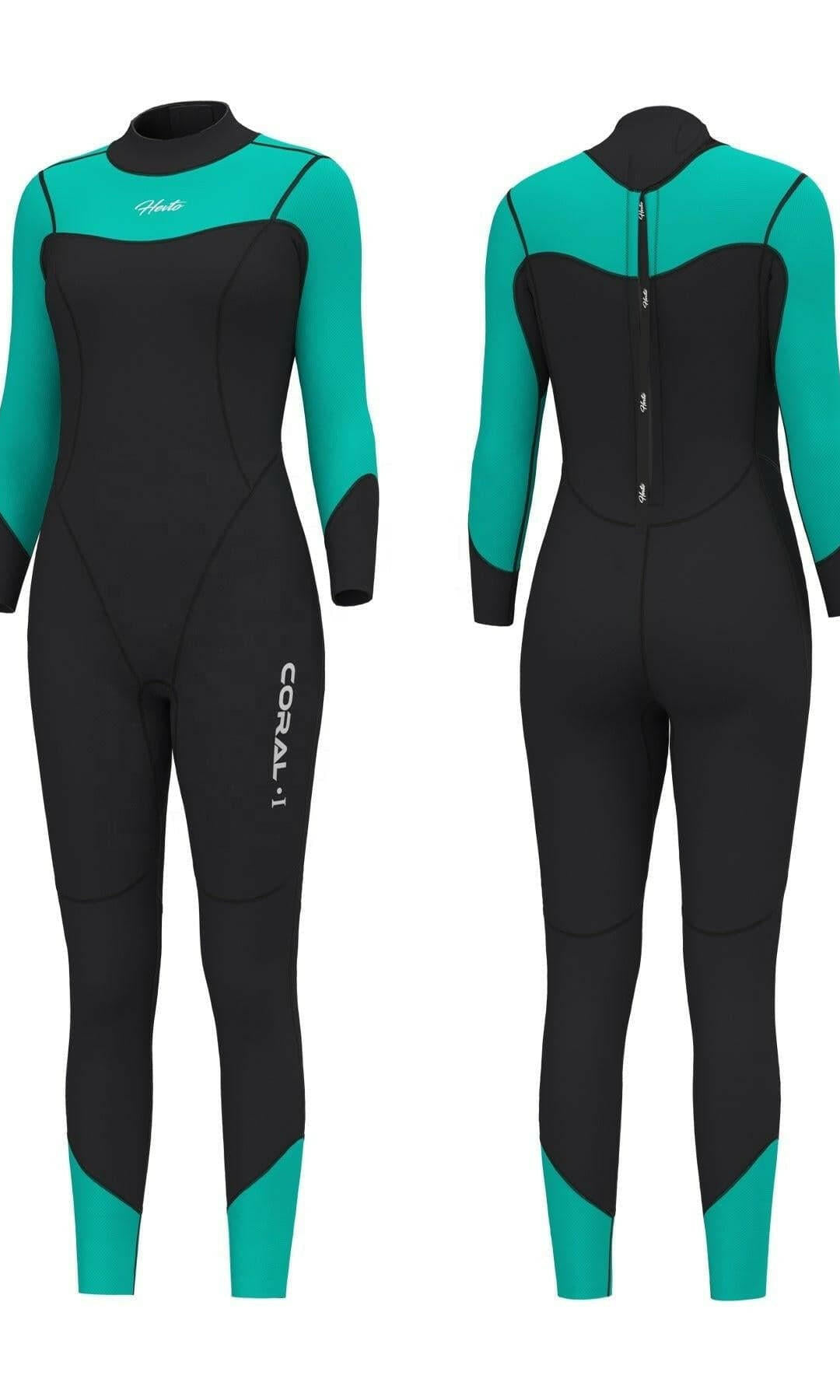Hevto Women's Ocean Swimmers Wetsuit - Full Length Back Zip.