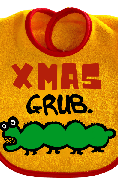 Ozi Varmints Baby Bib Xmas Grub.