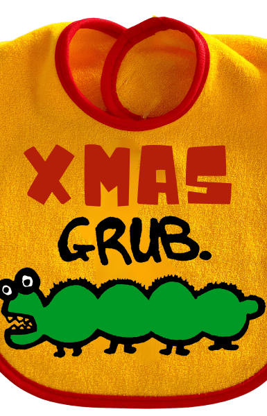 Ozi Varmints Baby Bib Xmas Grub.