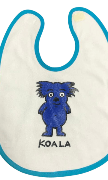 Ozi Varmints Baby Bib - White Aqua - Koala.