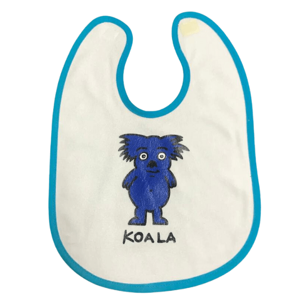 Ozi Varmints Baby Bib - White Aqua - Koala.