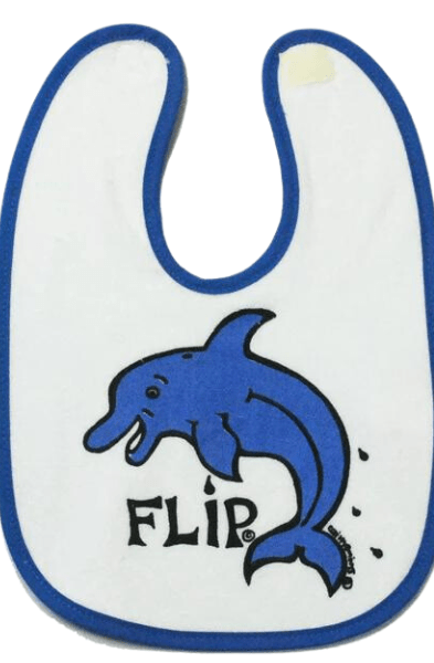 Ozi Varmints Baby Bib - White/Ocean - Flip.