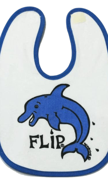 Ozi Varmints Baby Bib - White/Ocean - Flip.