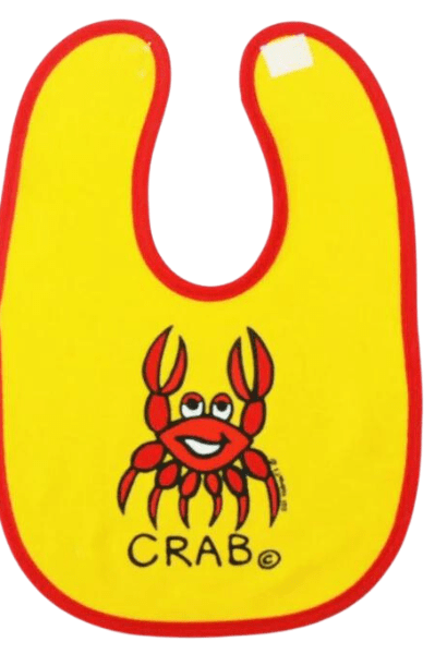 Ozi Varmints Baby Bib - Yellow/Red - Crab.