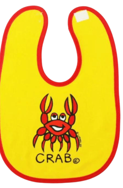 Ozi Varmints Baby Bib - Yellow/Red - Crab.