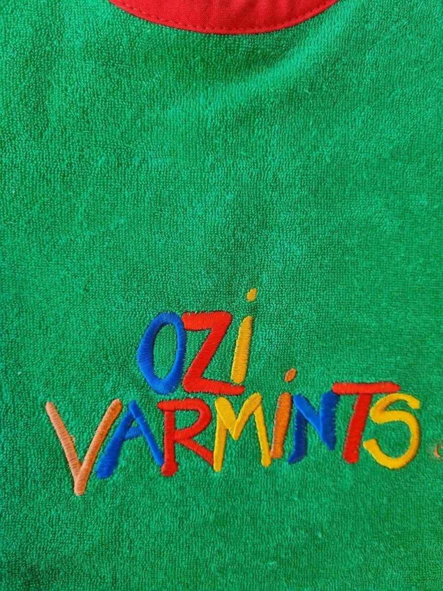 Ozi Varmints Towelling Embroidered Baby Bib.