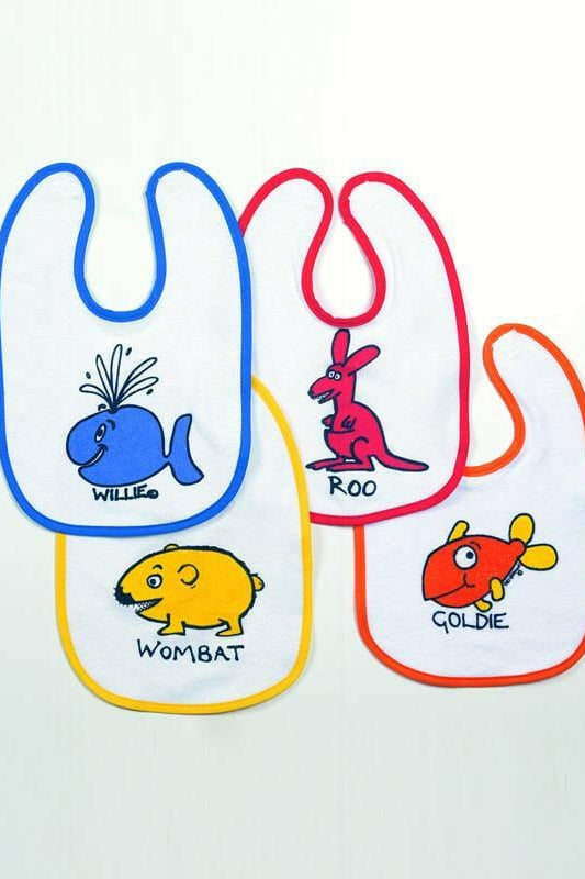 Ozi Varmints 100% Cotton Terry Toweling Baby Bibs.