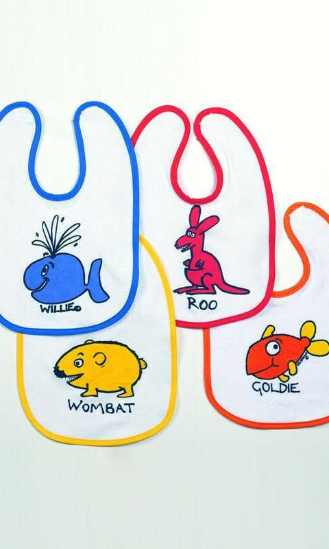 Ozi Varmints 100% Cotton Terry Toweling Baby Bibs.