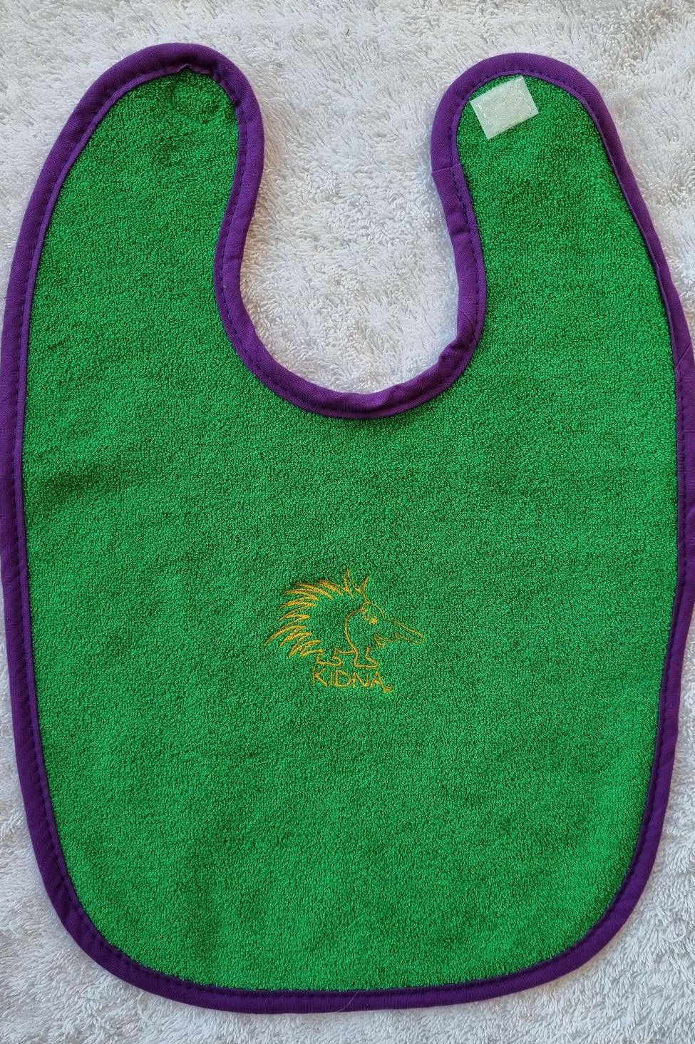 Ozi Varmints Towelling Embroidered Bib - Emerald - Kidna.