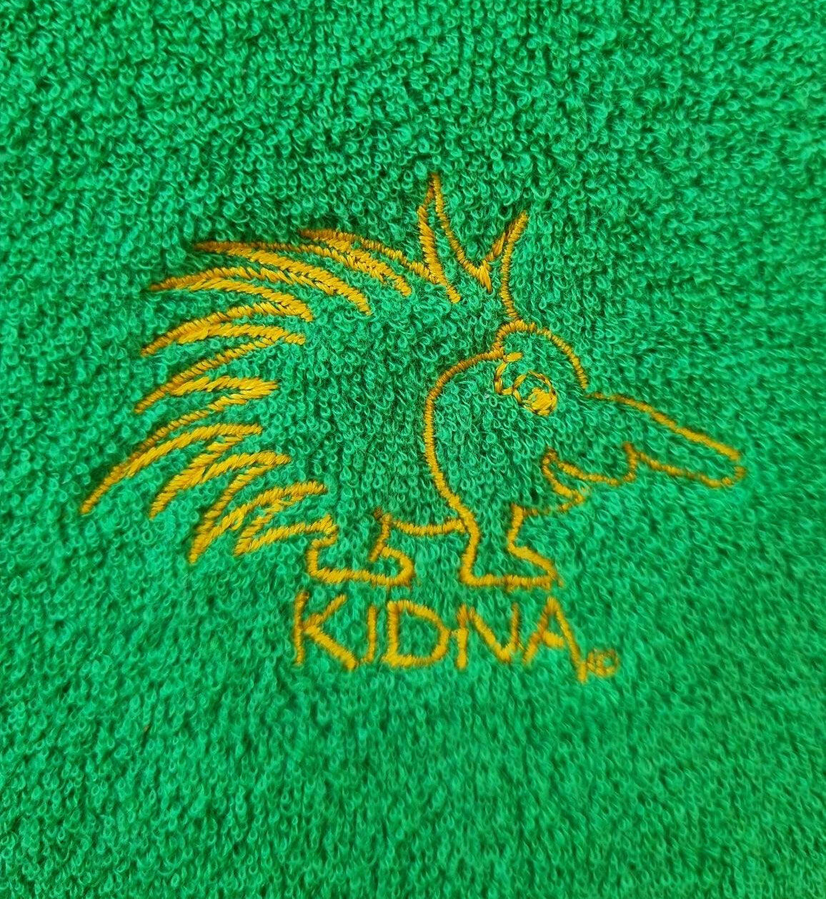 Ozi Varmints Towelling Embroidered Bib - Emerald - Kidna.