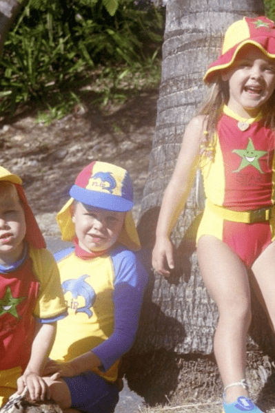 Ozi Varmints Girls Zip Back Cat Suit - Red Sun.