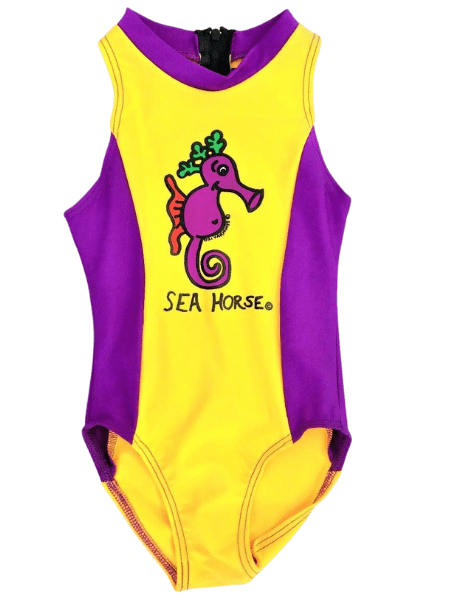 Ozi Varmints Girls Zip Back Cat Suit - Sun/Purple.