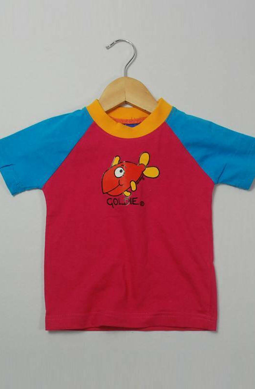 Ozi Varmints Contrast T-Shirt - Goldie the Gold Fish.
