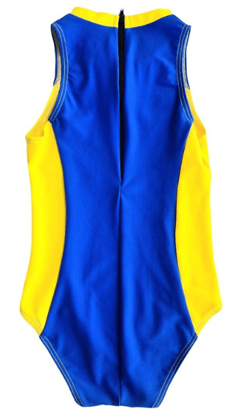 Ozi Varmints Girls Zip Back Cat Suit - Ocean Sun.