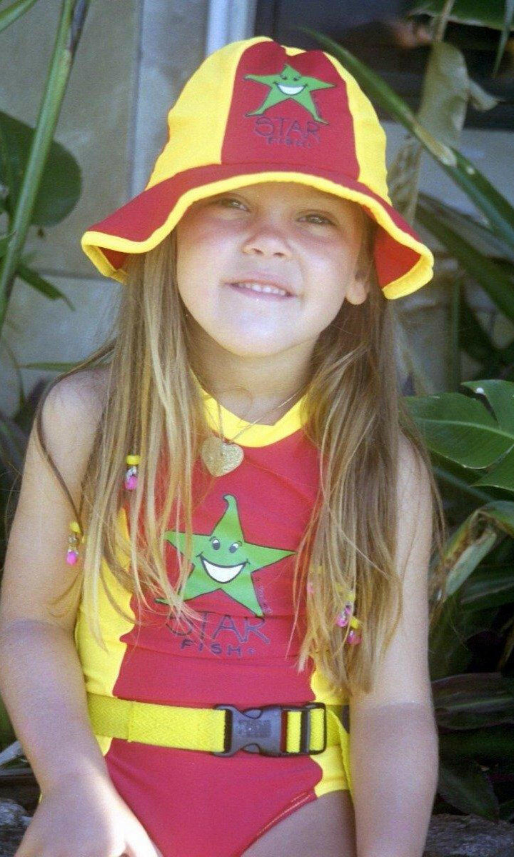 Ozi Varmints Girls Zip Back Cat Suit - SP50+ - Ocean/Sun.