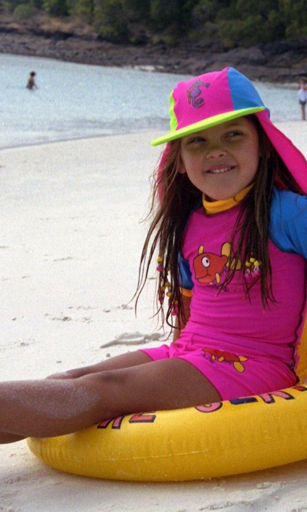 6005 Ozi Varmints Flap Capt- Sizes - SP50+ - Pink/Aqua/Sun.