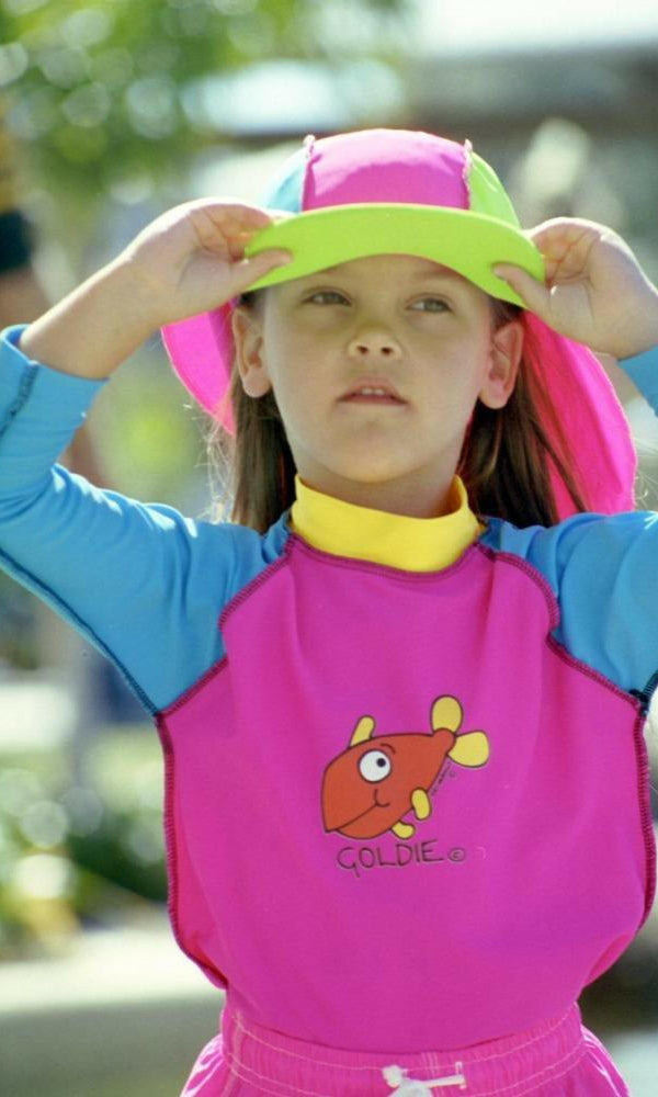 Ozi Varmints Kids Rash Vest Pink Aqua Sun.