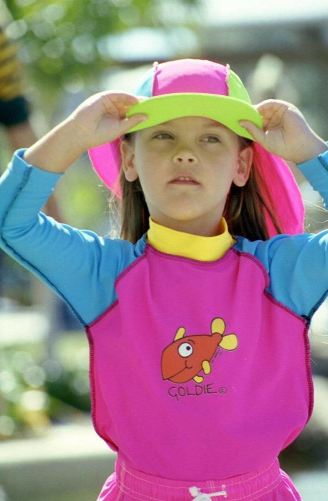 Ozi Varmints Kids Rash Vest Pink Aqua Sun.
